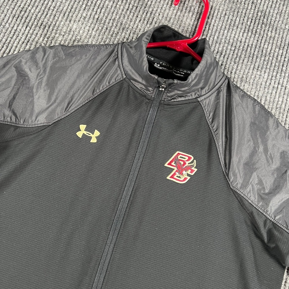 Boston College Eagles Jacket Womens Small Black Under Armour NCAA Full Zip